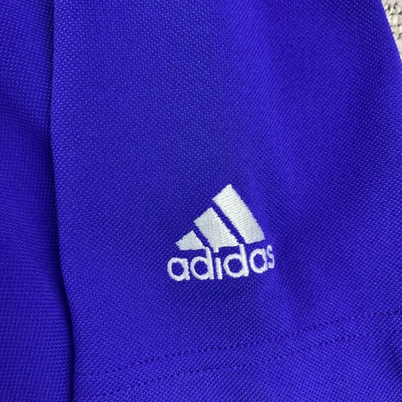 Adidas Golf Shirt Men Large L Purple Sports Activewear Golfing Embroidered Logo - Picture 3 of 10